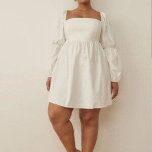 Reformation Women's White Long Sleeve Mini Dress